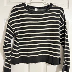 Striped Grey and White Sweater Set